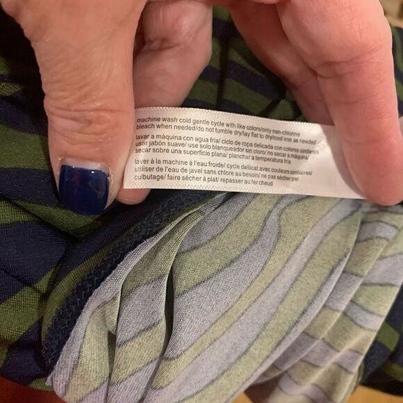 Eloquii Zebra Print MIDI Shirt Dress Green Blue Tie Waist Button Up Womn Plus 20 - Picture 8 of 11